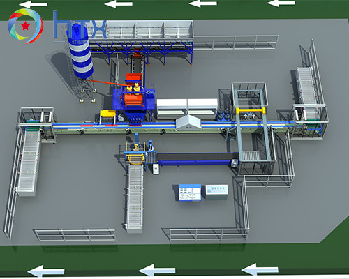 Sistema de control automático de PLC Línea de producción de piedra de chapa máquina de llenado de bloques de retención de concreto