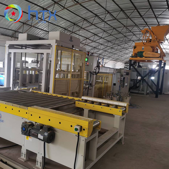 Sistema de control automático de PLC Línea de producción de piedra de chapa máquina de llenado de bloques de retención de concreto